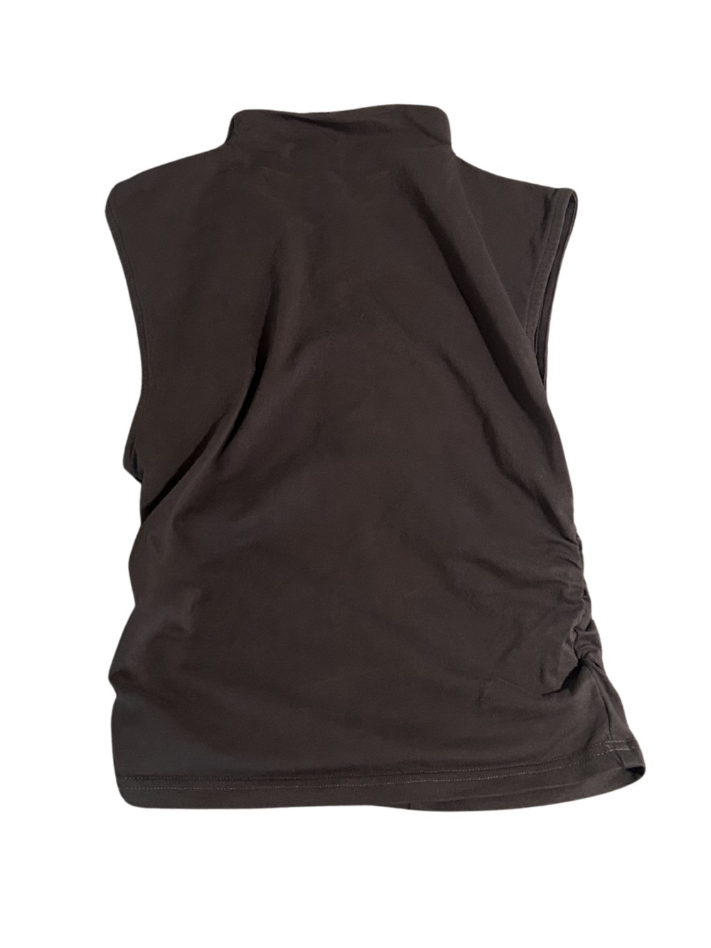 Mock Neck Ruched Tank | Charcoal | Size S